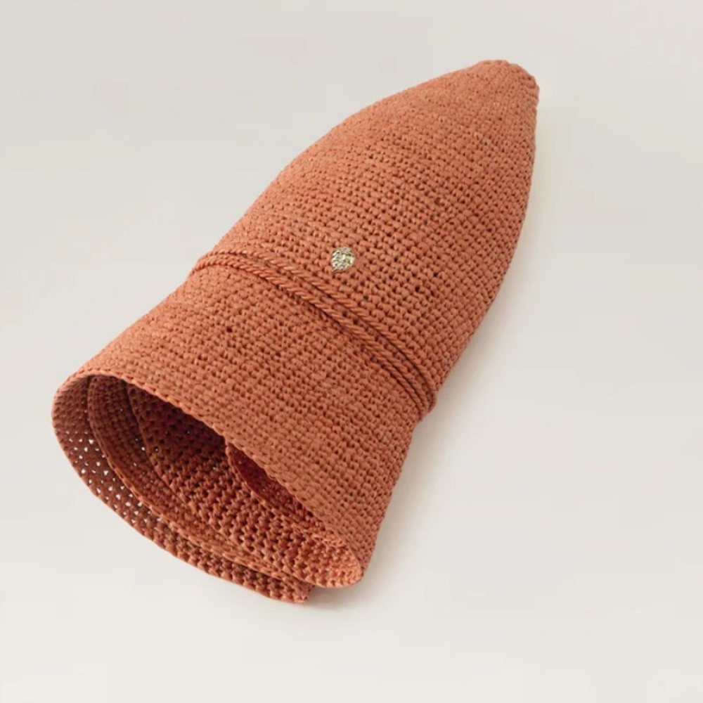 Helen Kaminski Orange Straw Hat - Picture 3 of 4